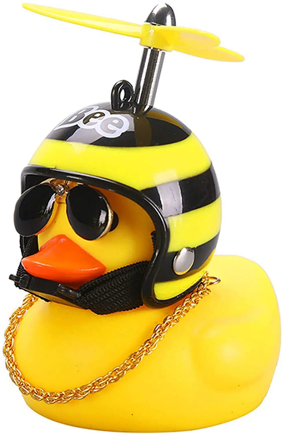 Car Rubber Duck Toy With Helmet Broken Wind Pendant Small Yellow Duck Car Dashboard Ornaments Cool Glasses Duck