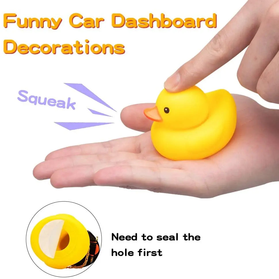 Car Rubber Duck Toy With Helmet Broken Wind Pendant Small Yellow Duck Car Dashboard Ornaments Cool Glasses Duck