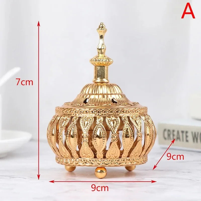 Middle East European Creative Lace Incense Burner Metal Craft Ornaments Incense Burner Spiritual Decor Incense Burner Arabic