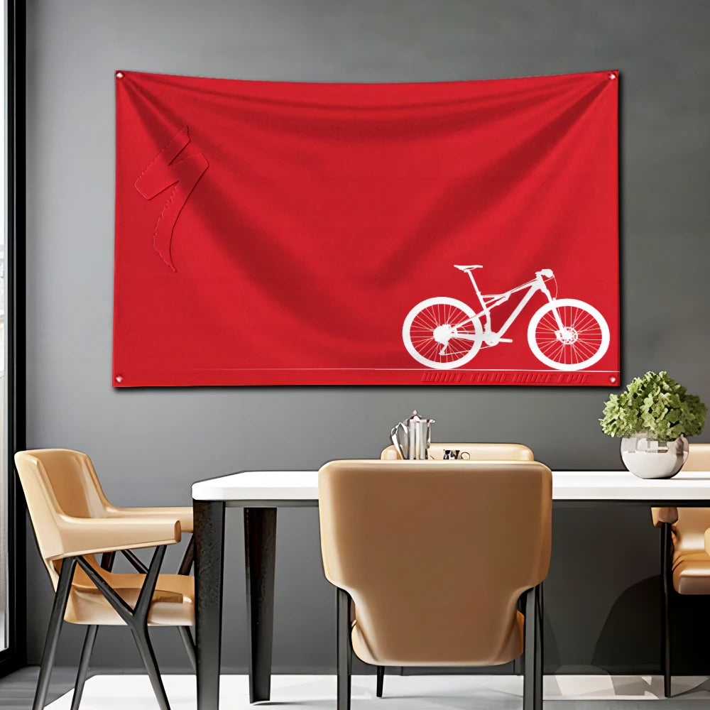 3x5 Ft Bicycle Specialized Flag Polyester Digital Printing Banner for Garage Wall Art Out Door Decoration With Brass Grommets