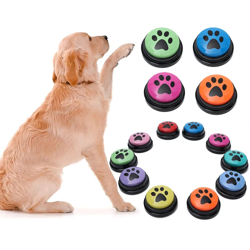 4/8/10pcs Dog Training Button Recordable Pet Communication Dog Toys Dog Talking Button Cute Claw Print Pattern Dog Accessories