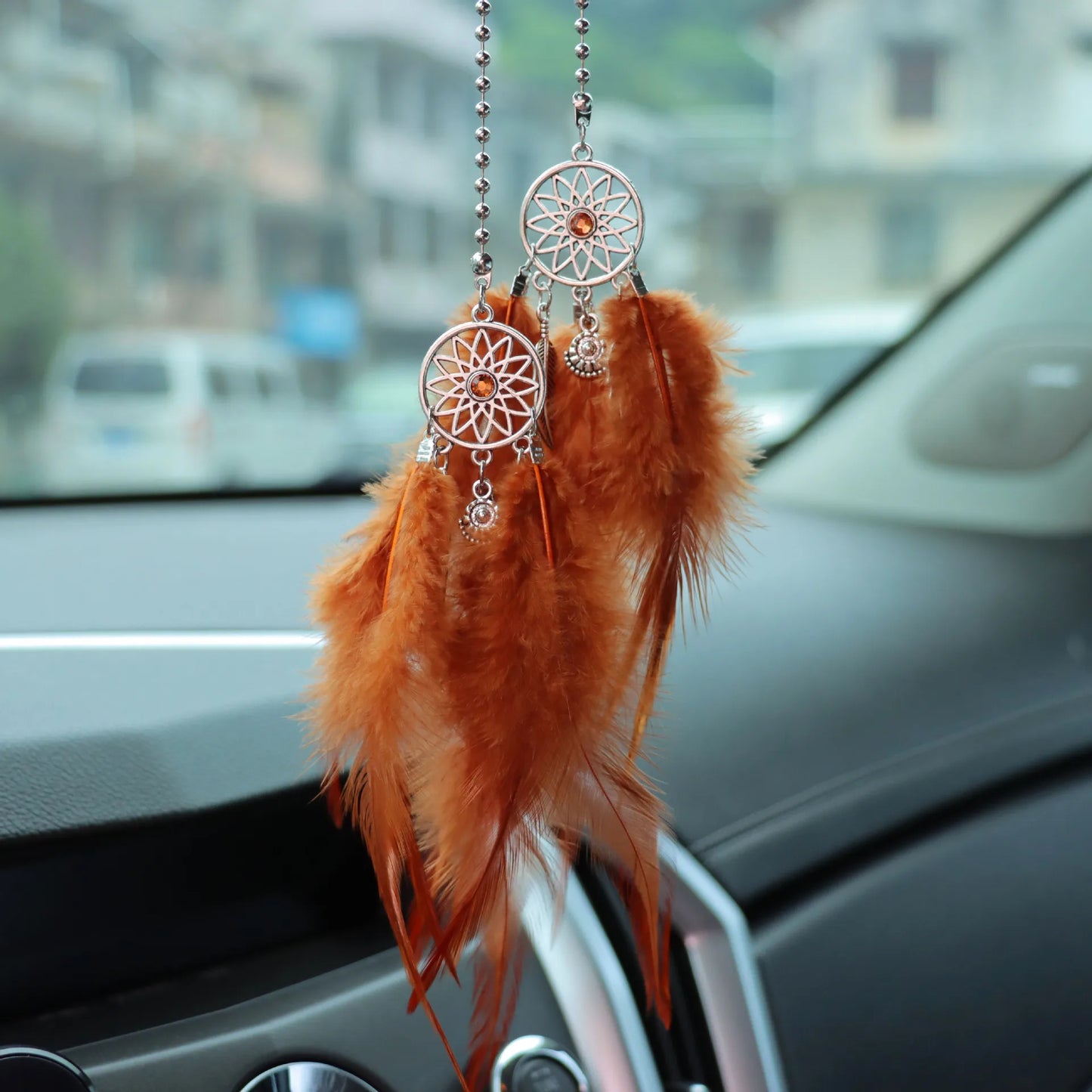 1/2pcs Dream Catcher Car Pendant for Girls Feather Mirror Hanging Pendant Home Decor Lucky Car Ornament Car Interior Accessories