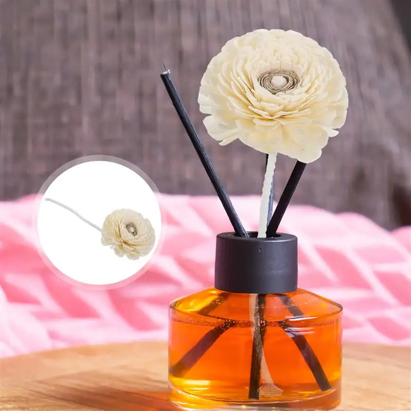 4pcs Diffuser Flowers Natural Aromatherapys Reed Flowers Placement Refill Essential Oil Aroma Diffuser Stick Rope Home Fragrance