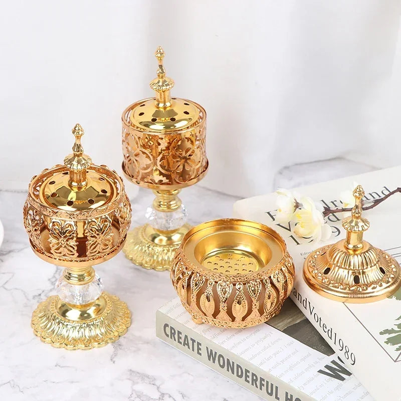 Middle East European Creative Lace Incense Burner Metal Craft Ornaments Incense Burner Spiritual Decor Incense Burner Arabic