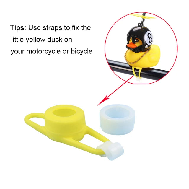 Car Rubber Duck Toy With Helmet Broken Wind Pendant Small Yellow Duck Car Dashboard Ornaments Cool Glasses Duck