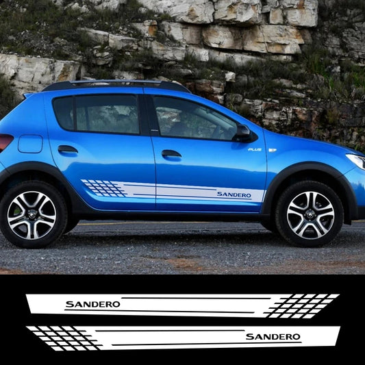 For Renault Dacia Sandero Stepway R4 Xplore Techroad Streetway Comfort Auto Accessories 2Pcs Car Side Stickers Vinyl Film Decal