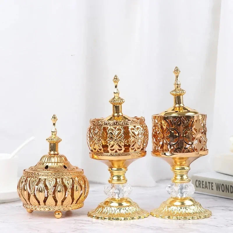 Middle East European Creative Lace Incense Burner Metal Craft Ornaments Incense Burner Spiritual Decor Incense Burner Arabic