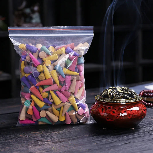 60Pcs Mixed Natural Incense Cones Anxiety Relief Fragrance Incense Cones Reflux Tower Incense for Meditation Relaxation