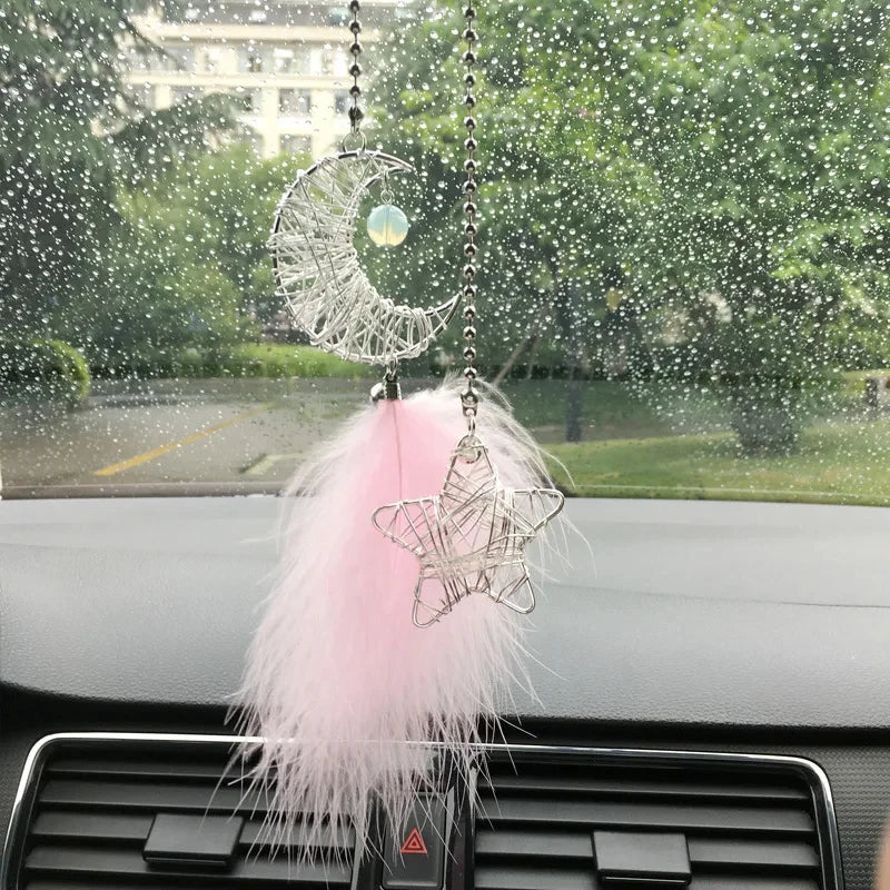 1/2pcs Dream Catcher Car Pendant for Girls Feather Mirror Hanging Pendant Home Decor Lucky Car Ornament Car Interior Accessories