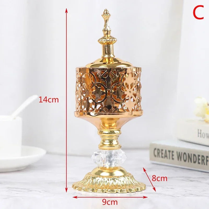 Middle East European Creative Lace Incense Burner Metal Craft Ornaments Incense Burner Spiritual Decor Incense Burner Arabic