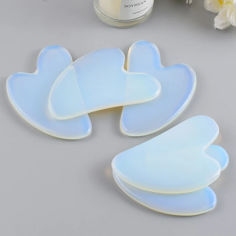 Opal Face Gua Sha Massager Gouache Scraper Healing Stone Neck Therapy Guasha Board Face Lifting Anti-aging Skin Care Tools