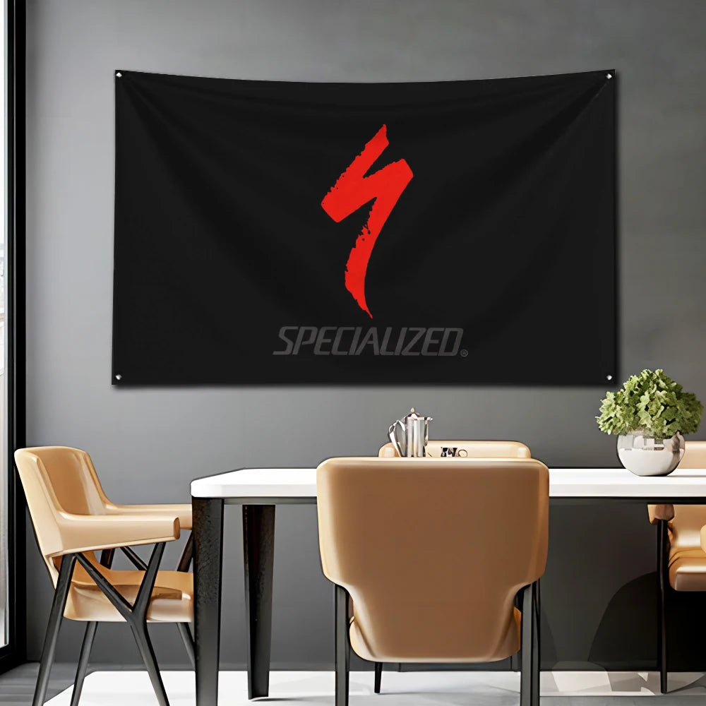 3x5 Ft Bicycle Specialized Flag Polyester Digital Printing Banner for Garage Wall Art Out Door Decoration With Brass Grommets