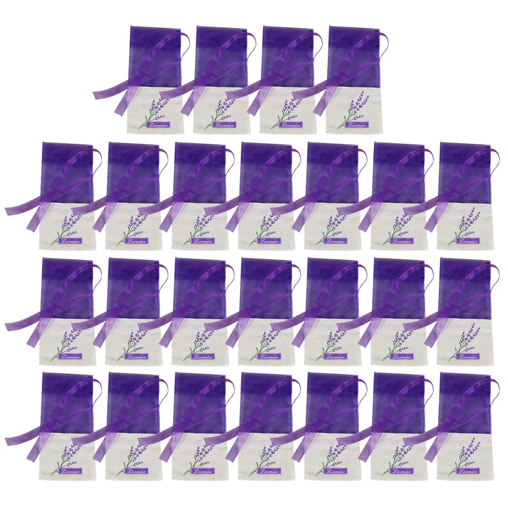 25pcs Empty Lavender Bag Floral Printing Fragrance Pouch Sachet Relax Sleep Lavender Bag Car Hanging Wedding