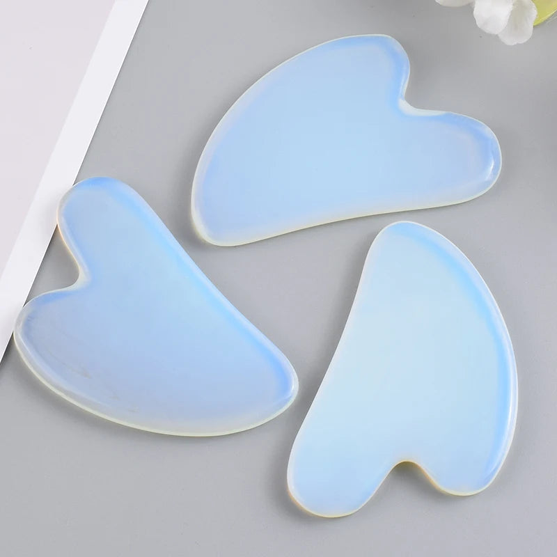 Opal Face Gua Sha Massager Gouache Scraper Healing Stone Neck Therapy Guasha Board Face Lifting Anti-aging Skin Care Tools