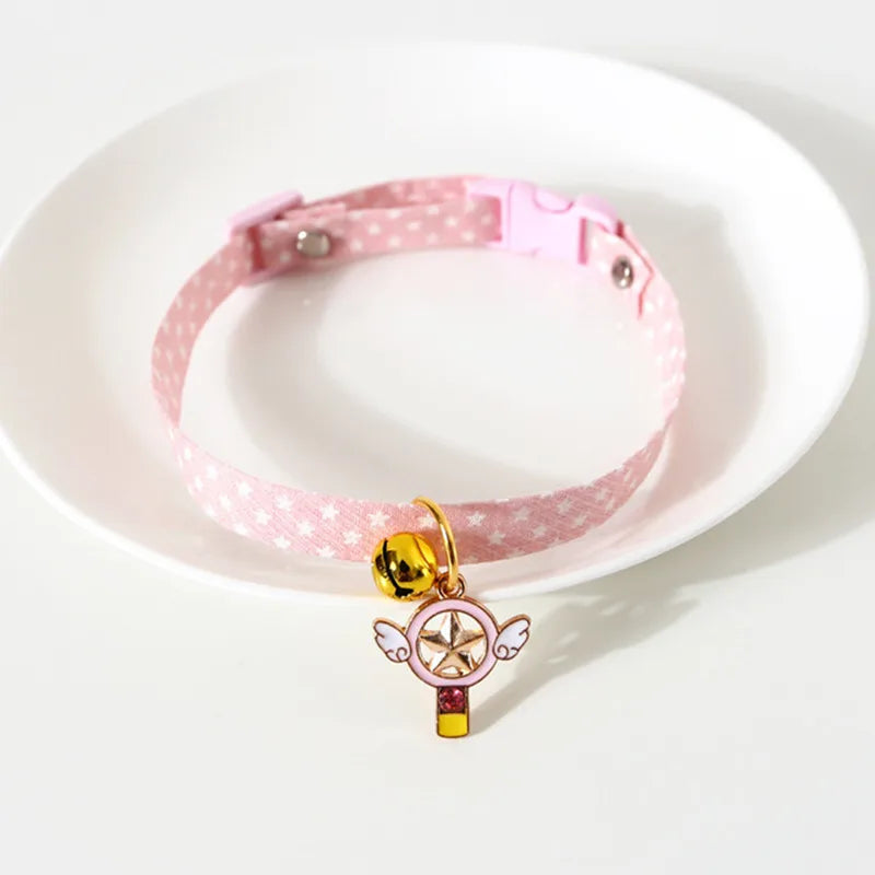 2022New Adjustable Kitten Collar with Bell Cut Pet Cat Collars Breakaway Cats Necklace Puppy Collar Cat Supplies Cat Accessories