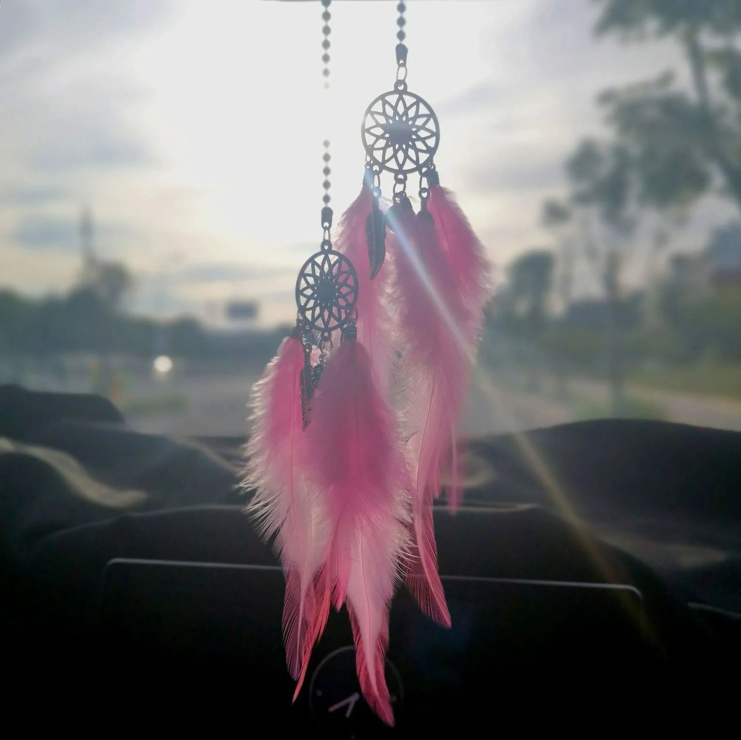 1/2pcs Dream Catcher Car Pendant for Girls Feather Mirror Hanging Pendant Home Decor Lucky Car Ornament Car Interior Accessories