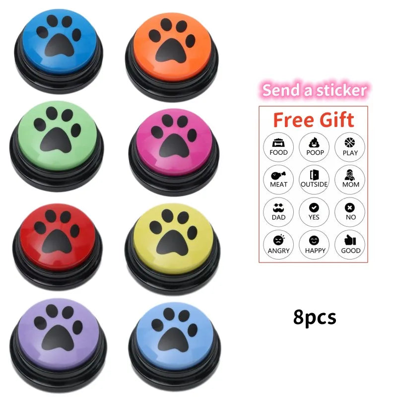 4/8/10pcs Dog Training Button Recordable Pet Communication Dog Toys Dog Talking Button Cute Claw Print Pattern Dog Accessories