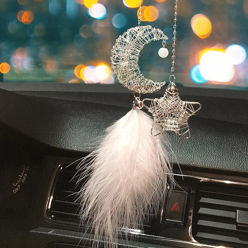 1/2pcs Dream Catcher Car Pendant for Girls Feather Mirror Hanging Pendant Home Decor Lucky Car Ornament Car Interior Accessories