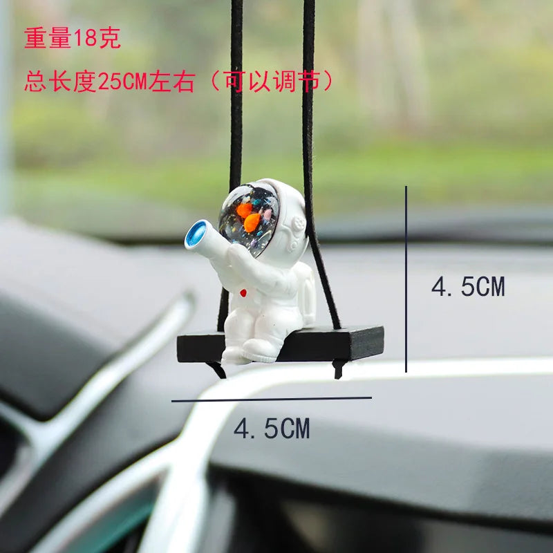 Creative Astronaut Car Pendant Rearview Mirror Pendant Back Packaging Accessory Car Accessories Interior