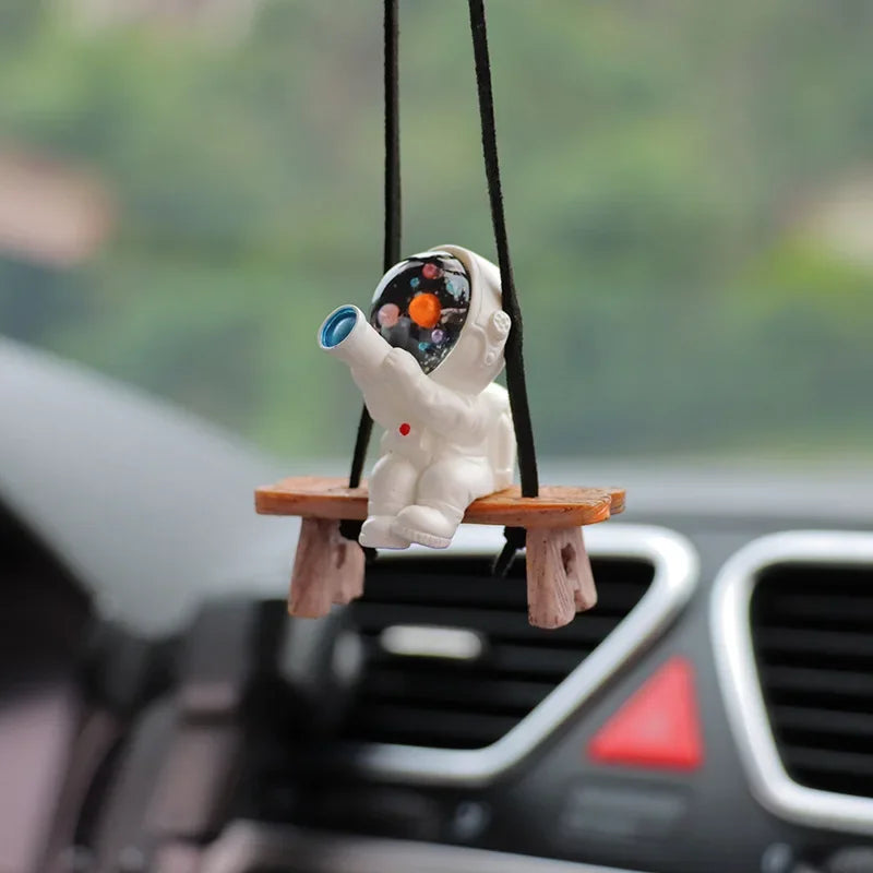 Creative Astronaut Car Pendant Rearview Mirror Pendant Back Packaging Accessory Car Accessories Interior