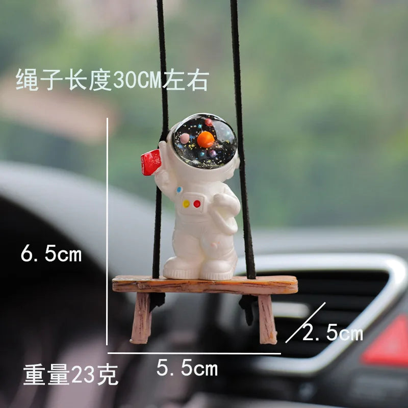 Creative Astronaut Car Pendant Rearview Mirror Pendant Back Packaging Accessory Car Accessories Interior