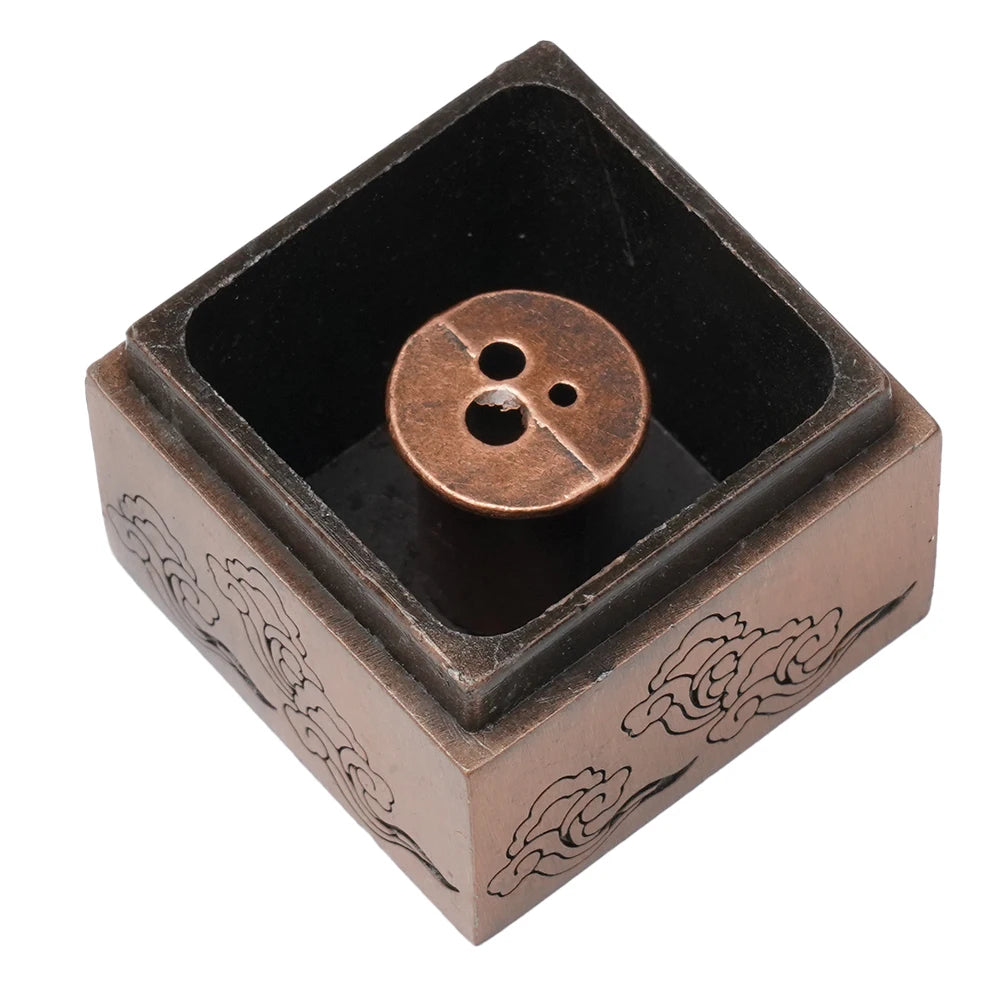 Incense Burners Heart Sutra Alloy Buddhist Incense Stick Burning Joss Insence Box Burner Home Decor Antique Aromatherapy Stove