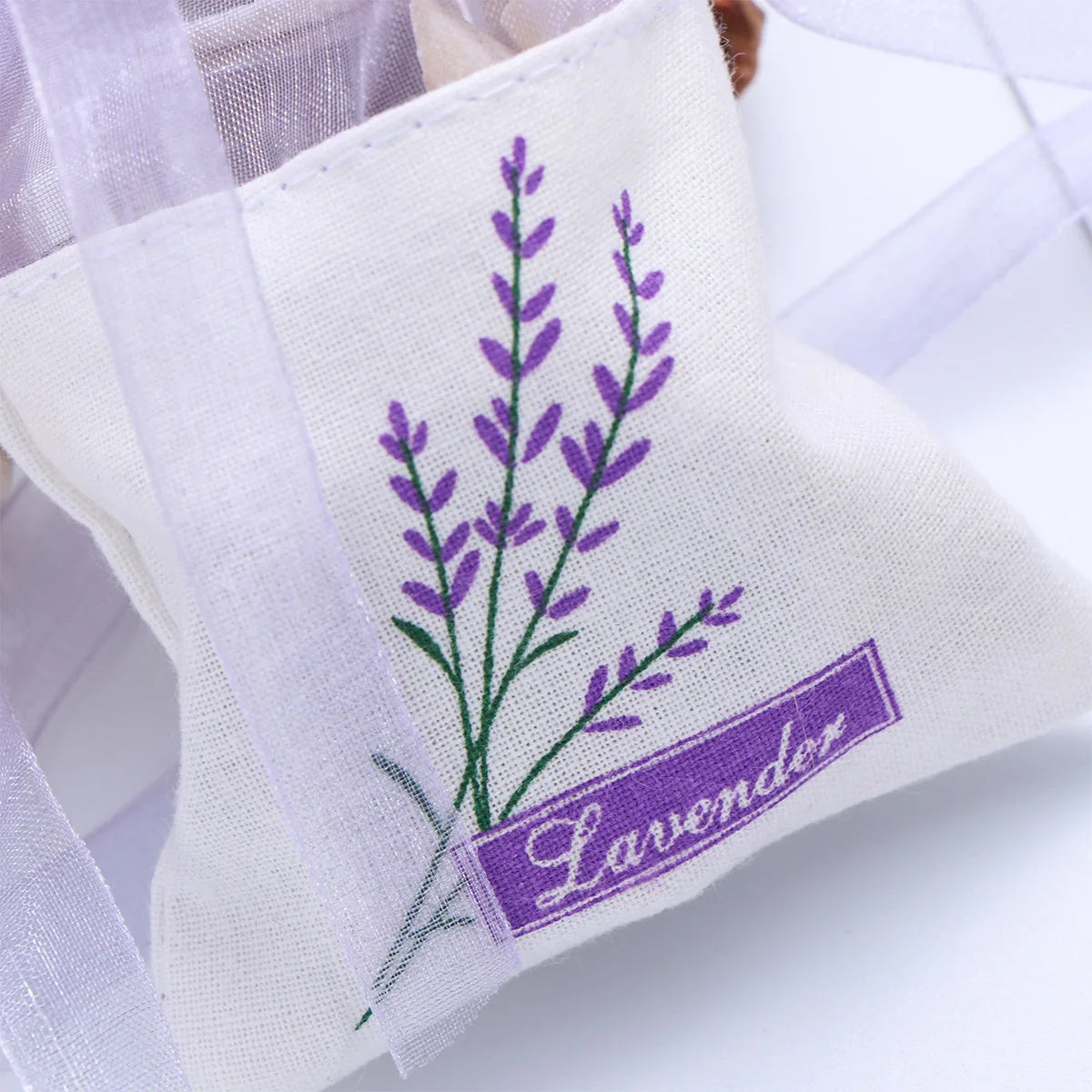 25pcs Empty Lavender Bag Floral Printing Fragrance Pouch Sachet Relax Sleep Lavender Bag Car Hanging Wedding