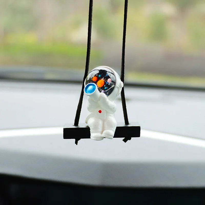 Creative Astronaut Car Pendant Rearview Mirror Pendant Back Packaging Accessory Car Accessories Interior