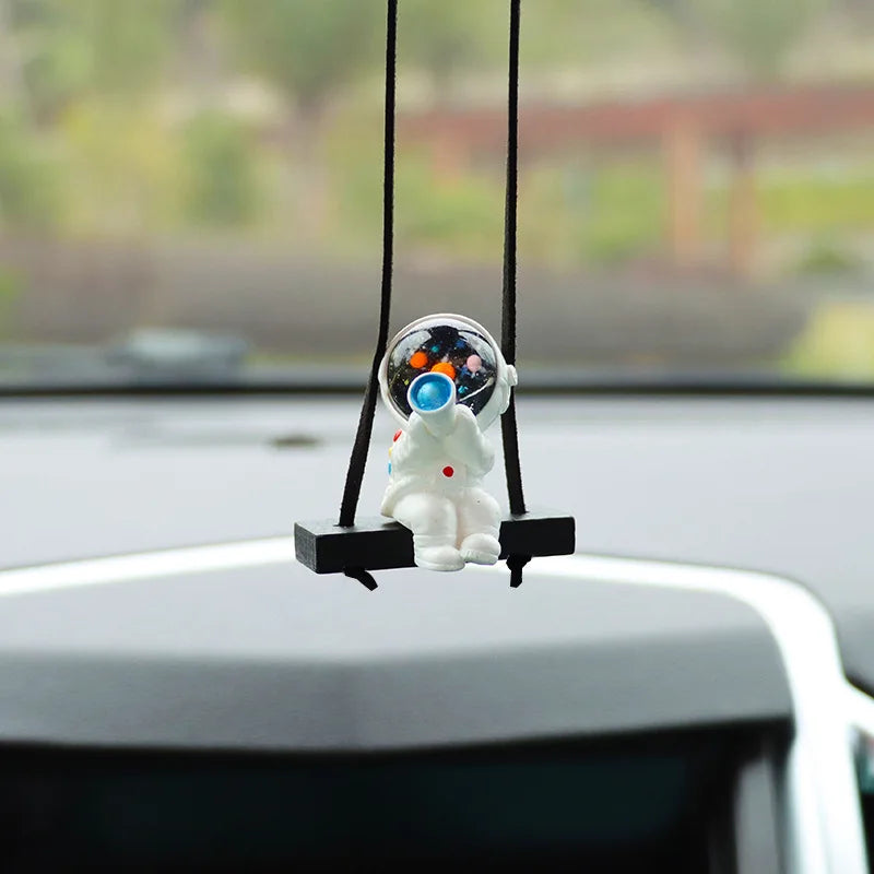 Creative Astronaut Car Pendant Rearview Mirror Pendant Back Packaging Accessory Car Accessories Interior