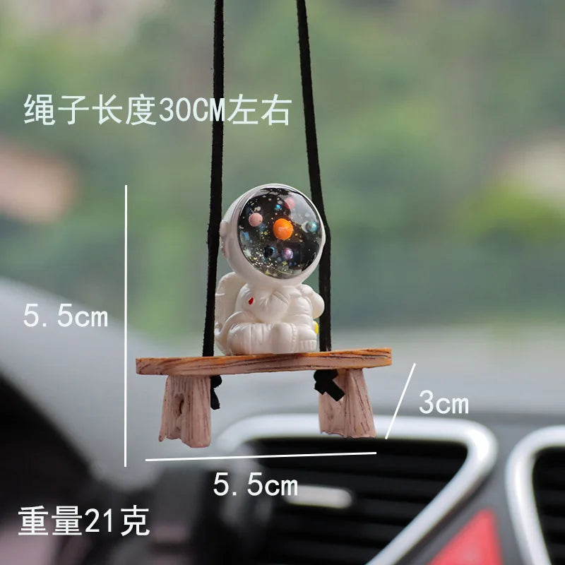 Creative Astronaut Car Pendant Rearview Mirror Pendant Back Packaging Accessory Car Accessories Interior