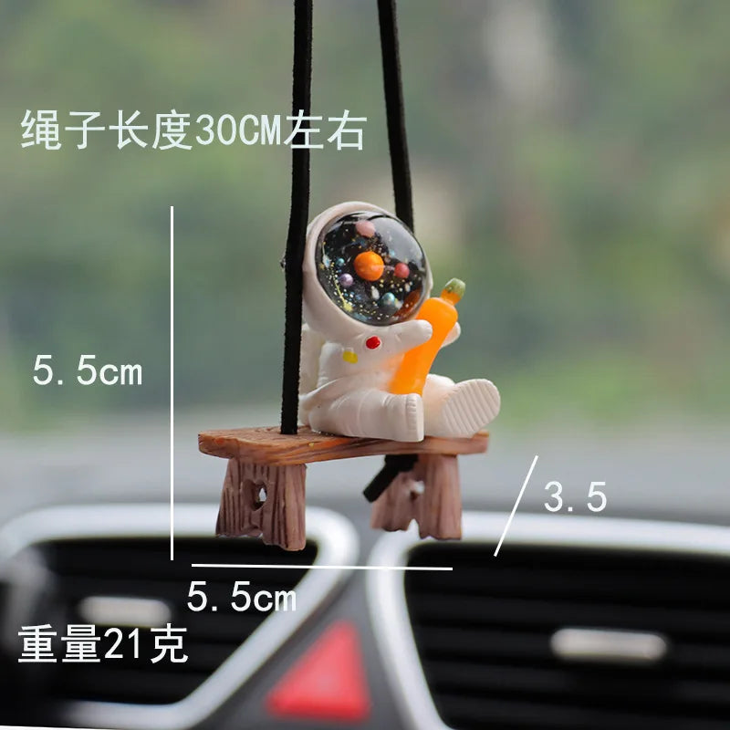 Creative Astronaut Car Pendant Rearview Mirror Pendant Back Packaging Accessory Car Accessories Interior