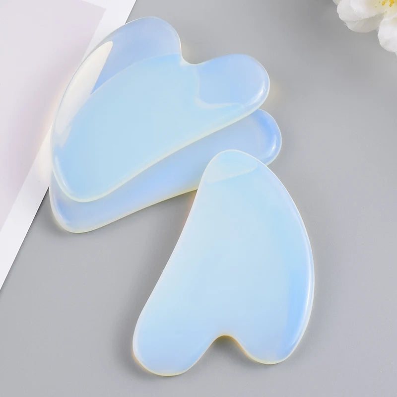 Opal Face Gua Sha Massager Gouache Scraper Healing Stone Neck Therapy Guasha Board Face Lifting Anti-aging Skin Care Tools