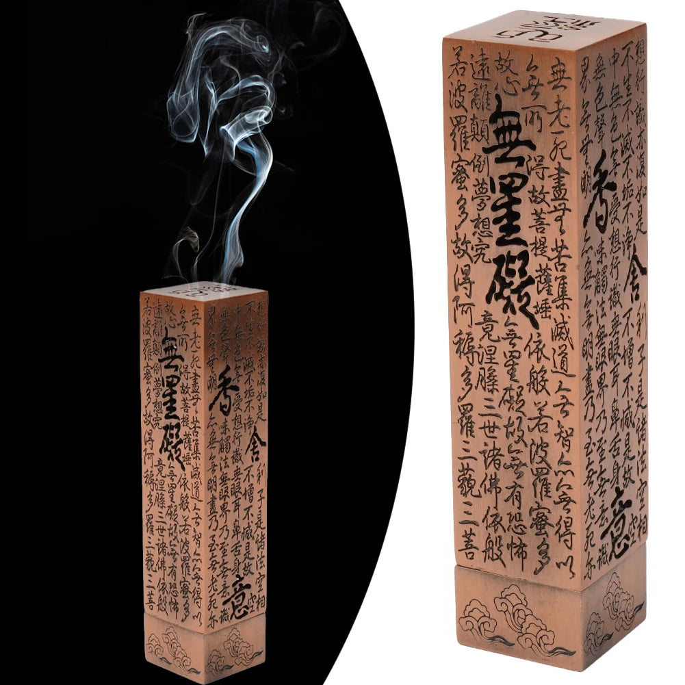 Incense Burners Heart Sutra Alloy Buddhist Incense Stick Burning Joss Insence Box Burner Home Decor Antique Aromatherapy Stove